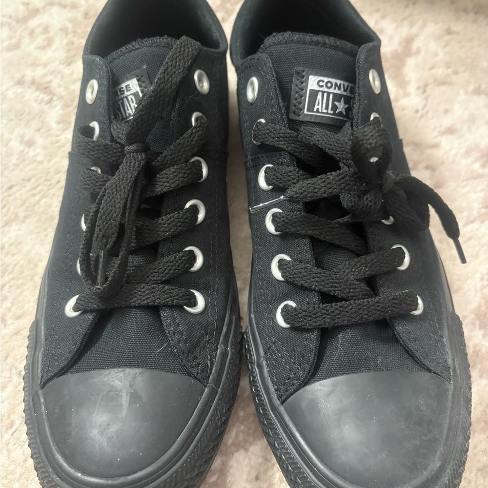 Converse All Black studded Sneakers